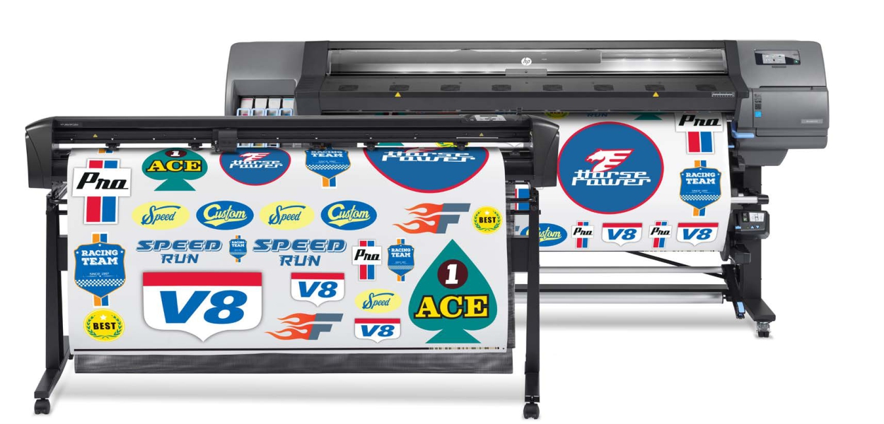 HP Latex 335 + HP Latex 64 Cutter
            ☛ PRINT & CUT Solution
            <br> HP Latex 335 Printer:
            ☛ Colors: 6 (2 cyan/black, 2 magenta/yellow, light cyan/light magenta, 1 HP Latex Optimizer).
            ☛ Print resolution: 1200x1200 dpi.
            ☛ Applications: Banners, Customizable clothing, Displays, Exhibition and event graphics, Exterior signage, Floor graphics, Indoor posters, Interior decoration,
            Labels and stickers, Light boxes - film, Light boxes - paper, POP/POS, Posters, Vehicle graphics, Wall decals, Window graphics.
            <br> HP Latex 64 Cutter: ☛ Cut Type: Drag-knife with TurboCut and Tangential emulation modes.
            ☛ Cut Max-Width: 1580 mm. ☛ Cut Speed: Up to 113 cm/sec diagonal.